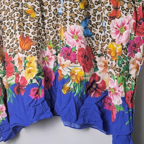 Johnny Was Fleur Kaftan Dress Flowy All Over Print Beach Fun Spring Coverup - Picture 4 of 8